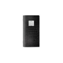 Fashion Kroko POPIS Dag Style regenerated leather portfolio 22x10.5cm black