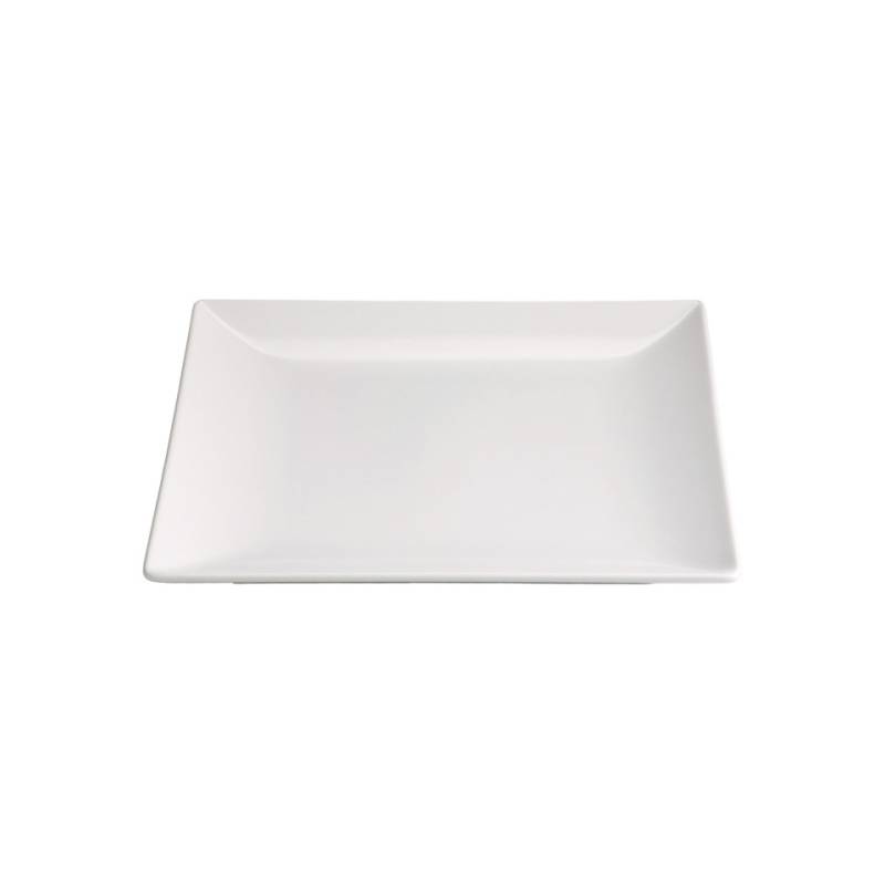 Piatto piano Ming II in stoneware bianco cm 18x18x1,7