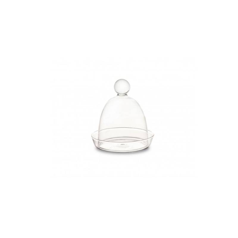 Piattino con cupola 100% Chef in vetro borosilicato cm 8,5x7