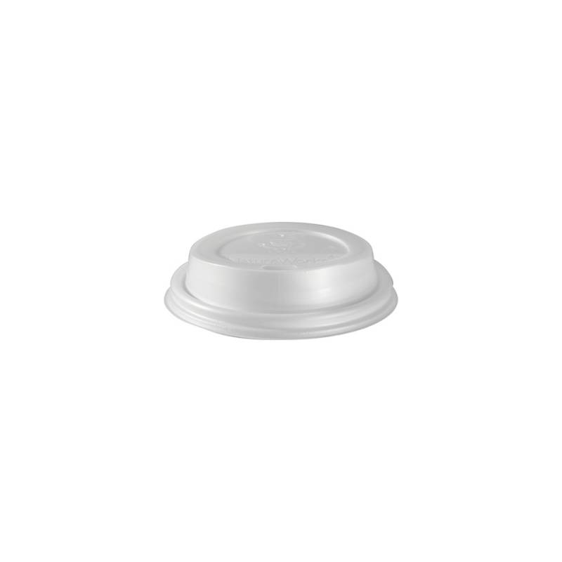 Coperchio monouso con fessura per bicchiere Duni CPLA 8 cm bianco