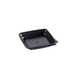 Gourmet Duni black polypropylene square containers 19.7 x 3.3 cm