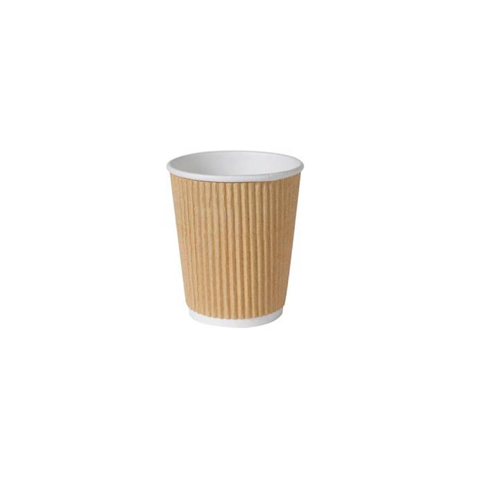 Triple wall disposable cap tumbler Duni light brown 24 cl