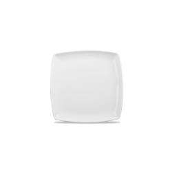 Linea X Squared Churchill white vitrified ceramic flat plate cm 26.8