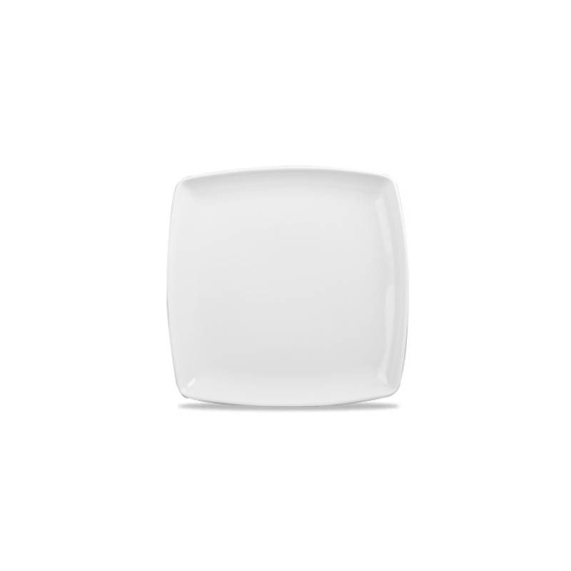 Linea X Squared Churchill white vitrified ceramic flat plate cm 26.8
