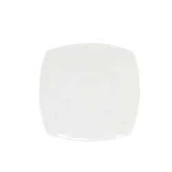 Tokio white porcelain flat square plate 6.69 inch
