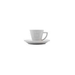 Tazza caffè Porto con piatto in porcellana bianca cl 6,8