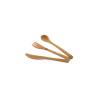 Kit coltello forchetta cucchiaio monouso in legno bamboo con busta cm 16