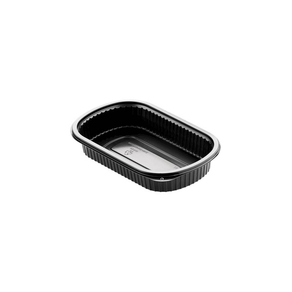 Duni black polypropylene single-compartment disposable containers 24x15 cm