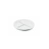 Plato redondo porcelana blanca 3 compartimentos cm 26