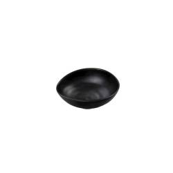 Inmiron black corrugated melamine oval cup 6.69x5.43 inch