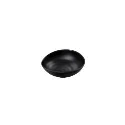Inmiron black corrugated melamine oval cup 7.87x6.69 inch