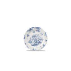 Linea Vintage Prints Toile Churchill vitrified ceramic flat plate blue cm 17