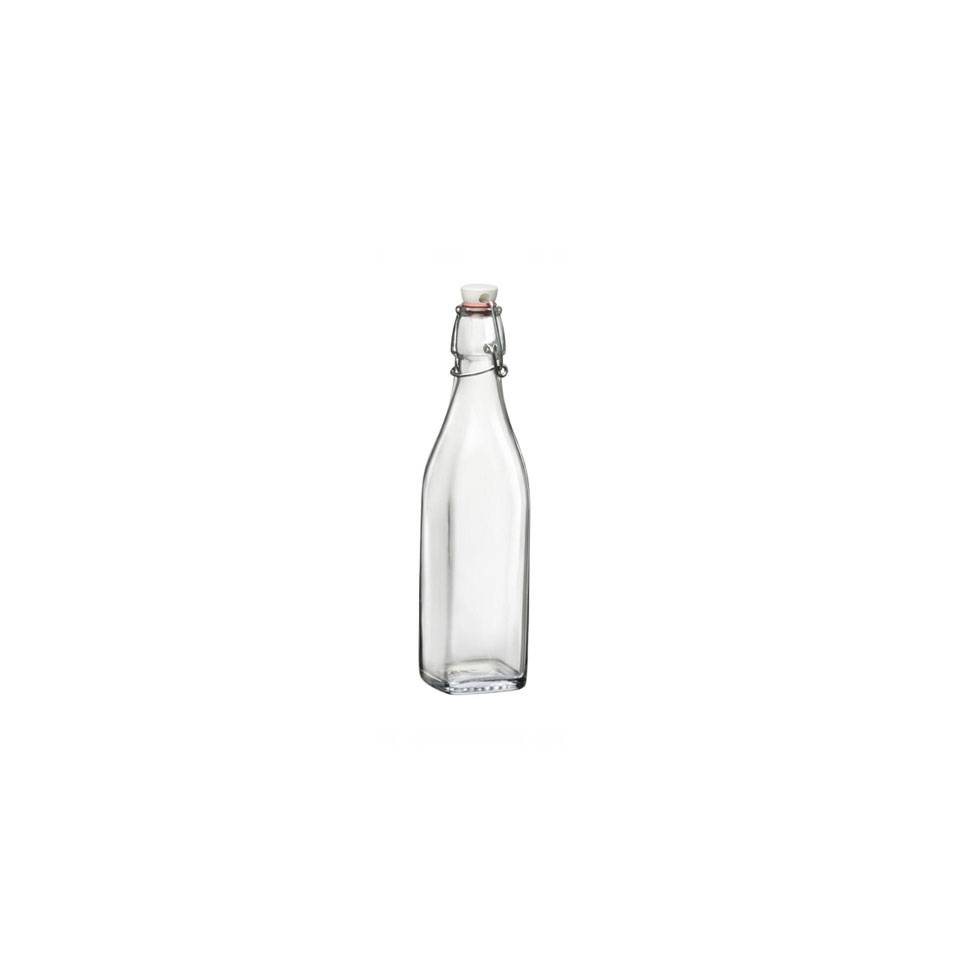 Swing square glass bottle with stopper cl 50