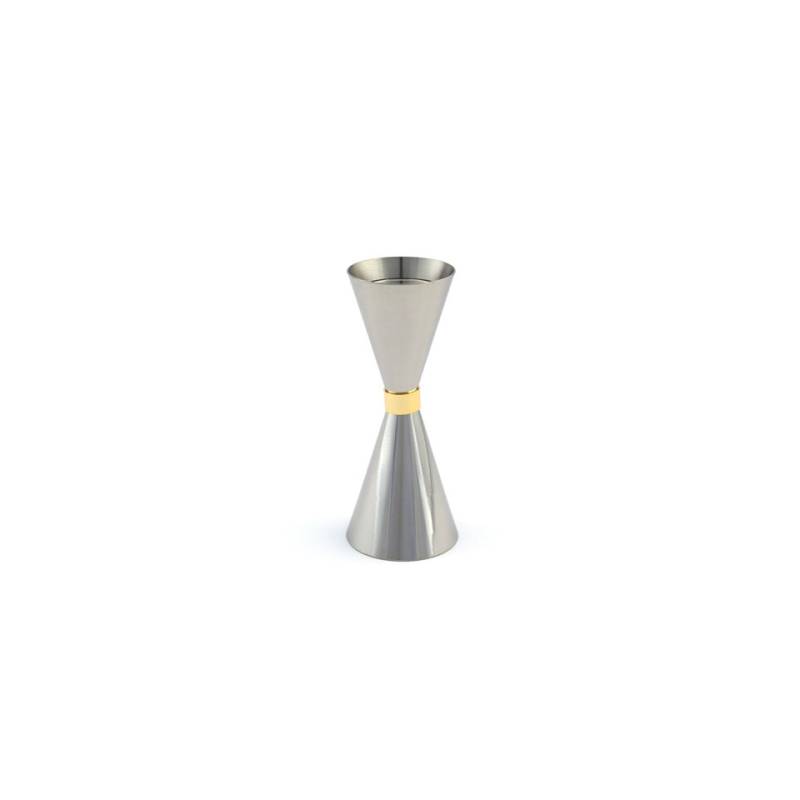 Jigger Mr Slim in acciaio inox con anello dorato cl 3-4,5