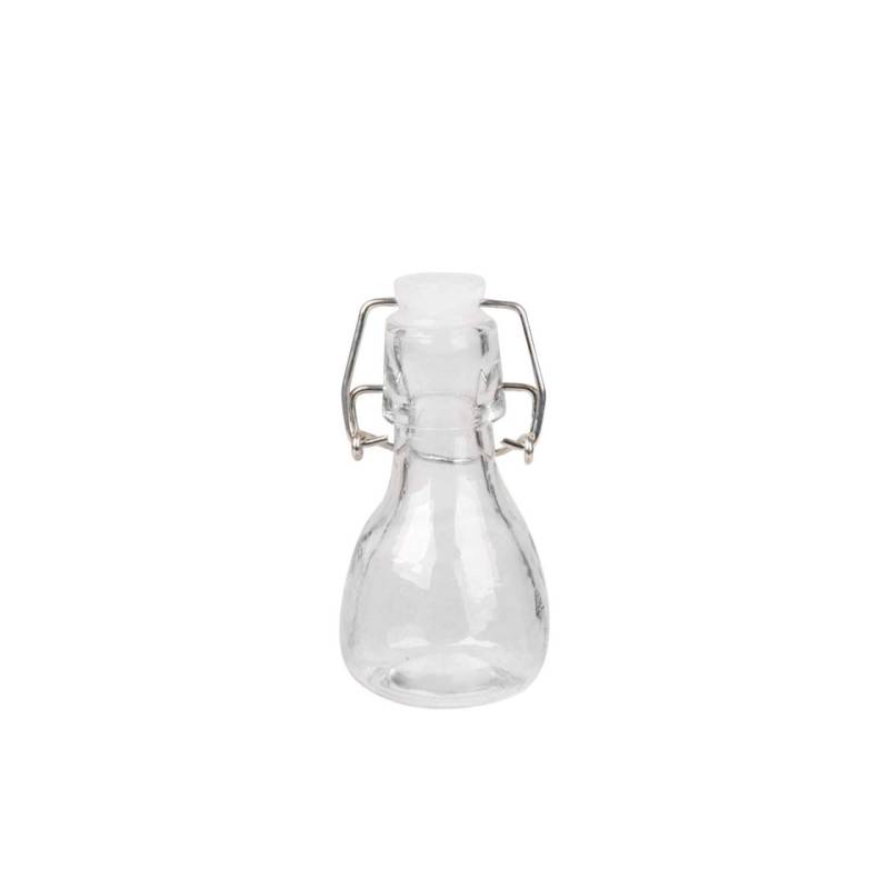 Mini-bouteille hermétique en verre avec bouchon blanc Cl 7