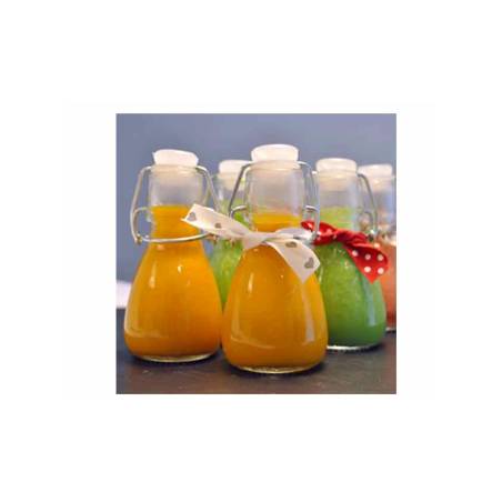Mini-bouteille hermétique en verre avec bouchon blanc Cl 7