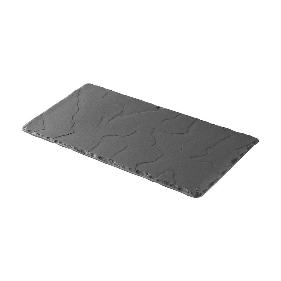 Revol Basalt black porcelain tray 7.87x3.93 inch