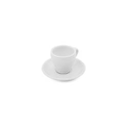 Tazza caffè Minho con piatto in porcellana bianca cl 8,7