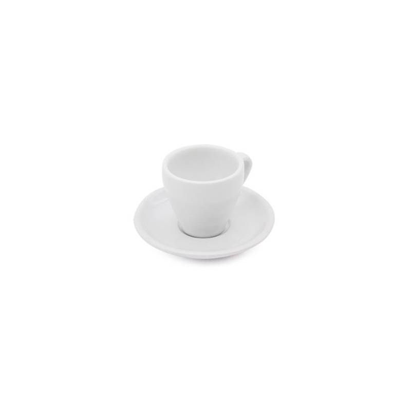 Tazza caffè Minho con piatto in porcellana bianca cl 8,7