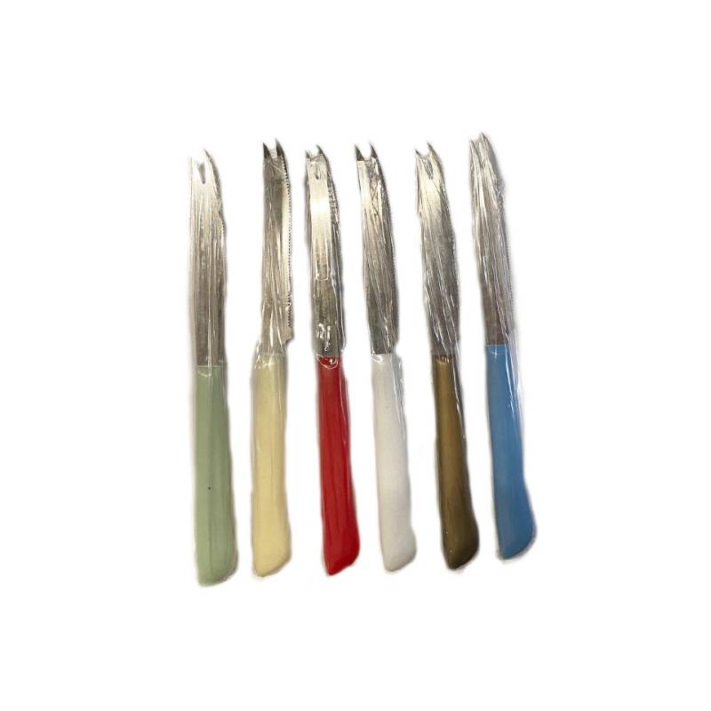 Stainless steel double tip citrus knife with handle assorted colours 8.46 inch