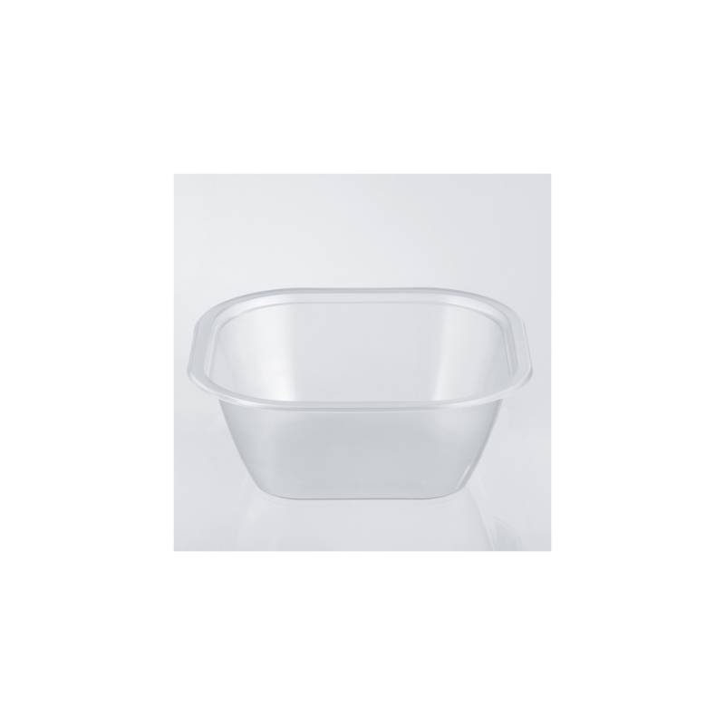 Transparente quadratische Einweg-Salatschalen aus Polypropylen 18 cm