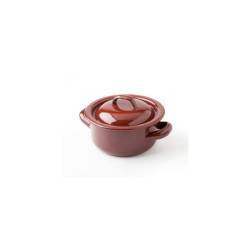 100% Chef Teja XL brown enamelled steel casserole with lid and 2  handles 4.72 inch