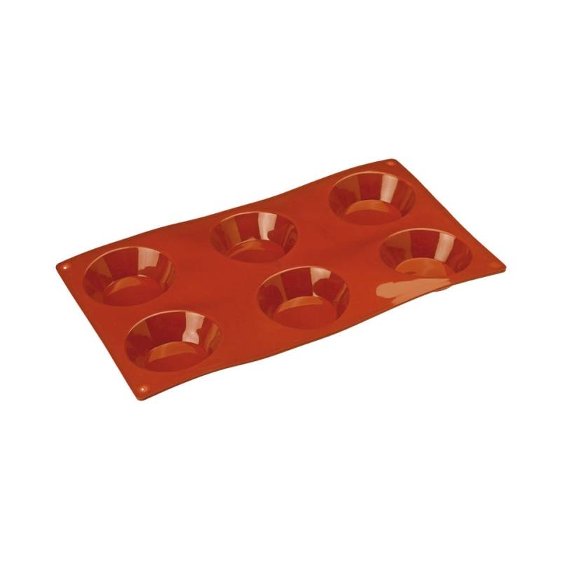 Flexipad tartellette 6 impronte in silicone marrone cm 29,5x17,5