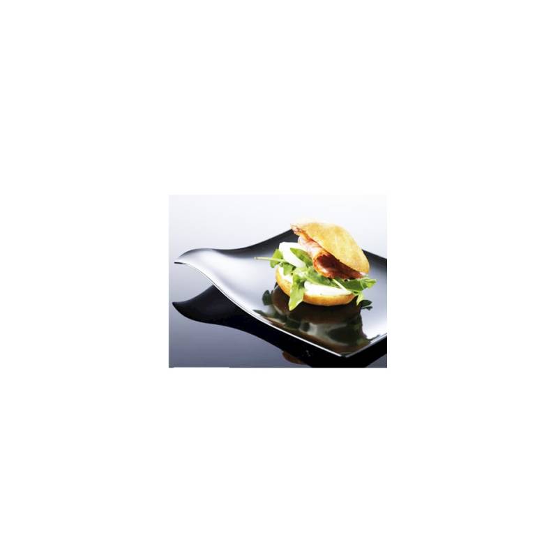 Piattini quadrati Hola 100% Chef in plastica neri cm 8x8