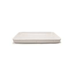 Rectangular Cordonata low white porcelain dish cm 40x30x4