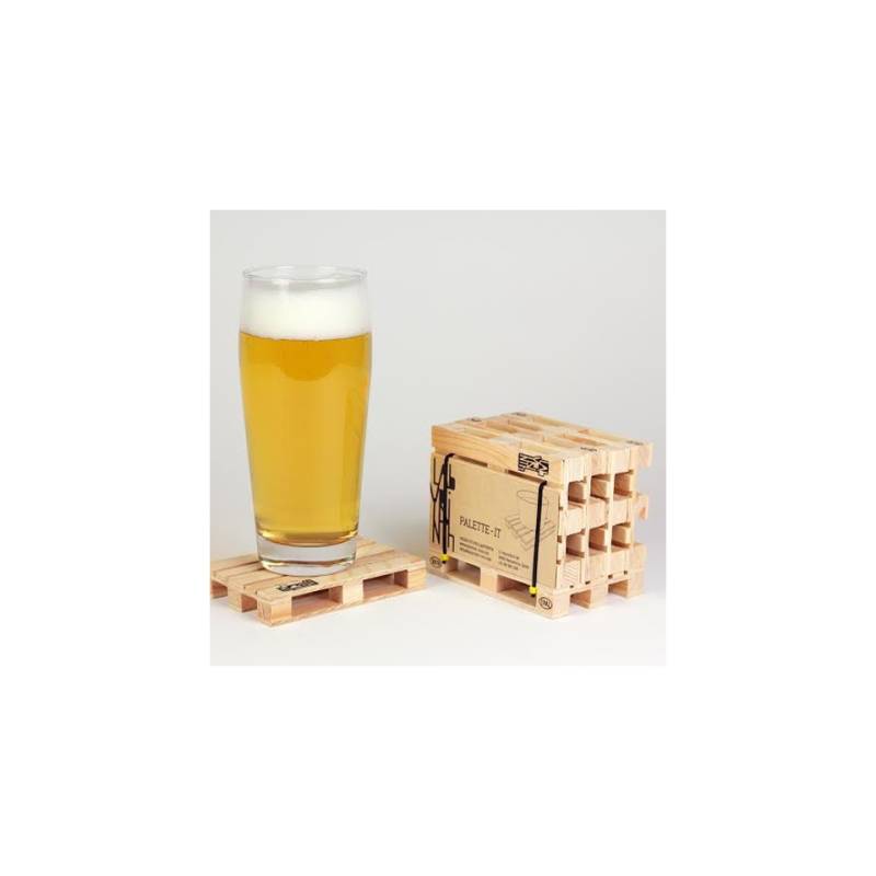 Posavasos de madera de palets 12x8x1,7 cm