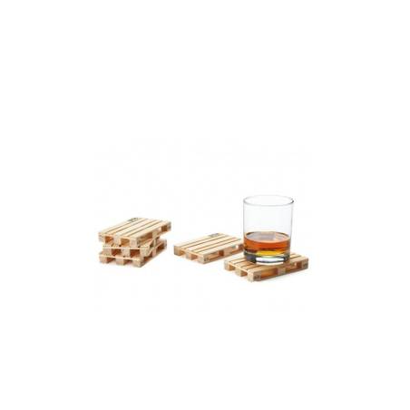 Posavasos de madera de palets 12x8x1,7 cm