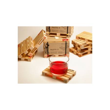 Posavasos de madera de palets 12x8x1,7 cm