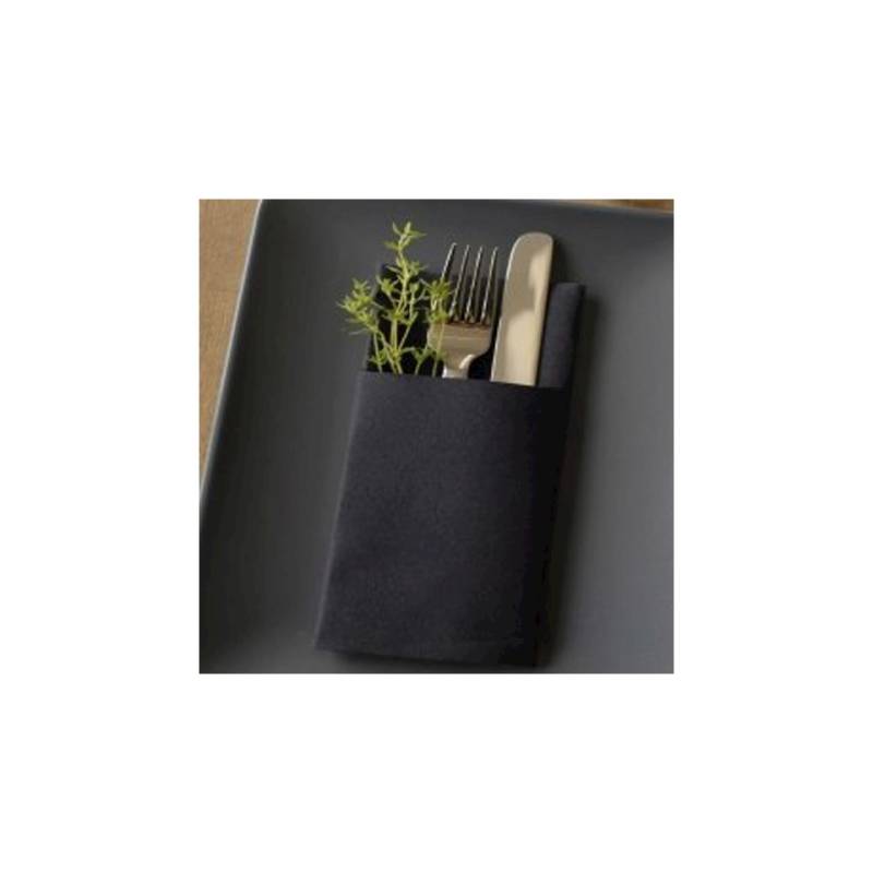 Black Dunisoft paper Slim Duni cutlery napkin 40x33 cm