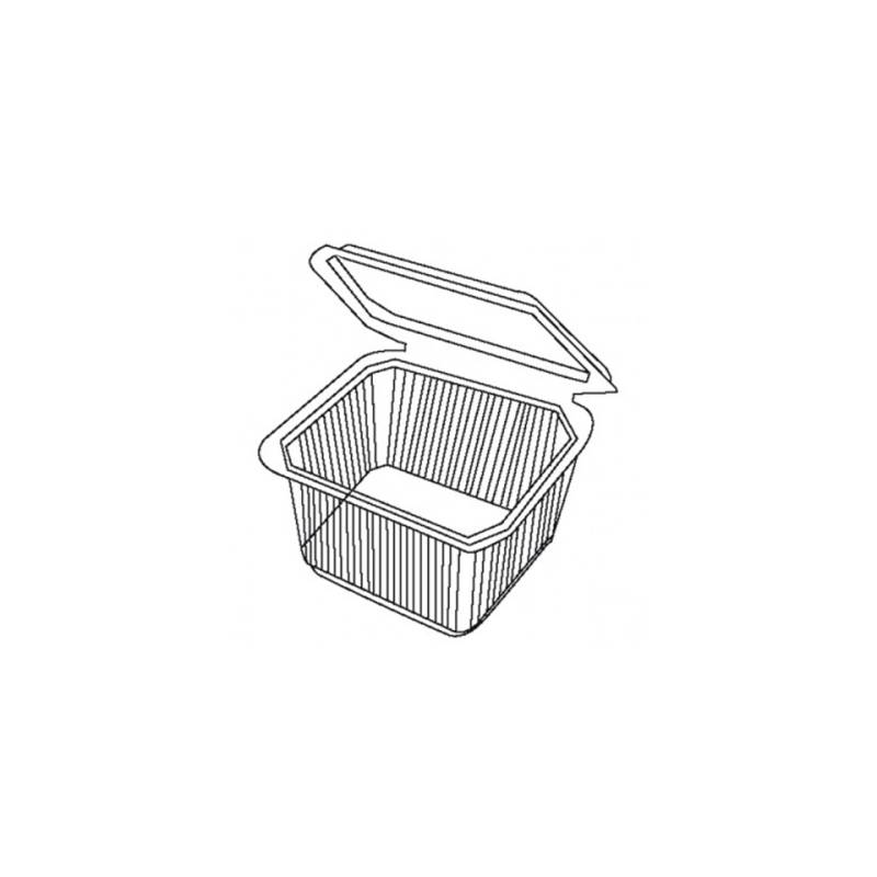 Transparent polypropylene rectangular microwave take-out container 12.7 x 10.5 cm