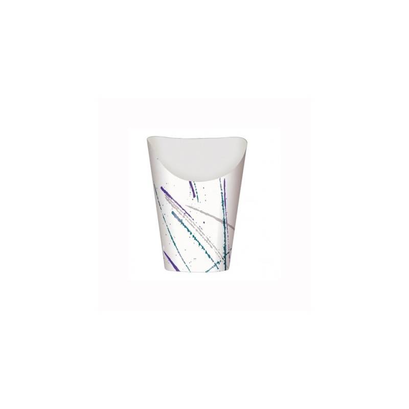 Récipients en papier recyclé blanc avec décoration cl48