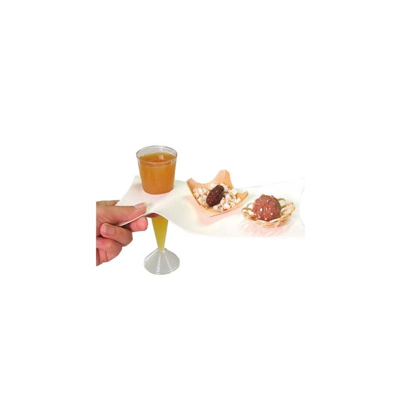Piatti Cocktail in polpa di cellulosa con foro porta bicchiere cm 23x11