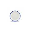 Piatto piano retro blue Churchill in ceramica vetrificata bianca cm 16,5