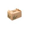 Brauner Karton zum Mitnehmen mit Dekoration cm 28x20x15