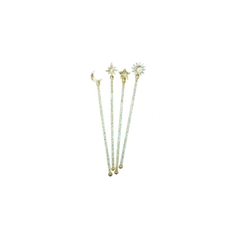 Gold-colored glitter stirrer cm 18