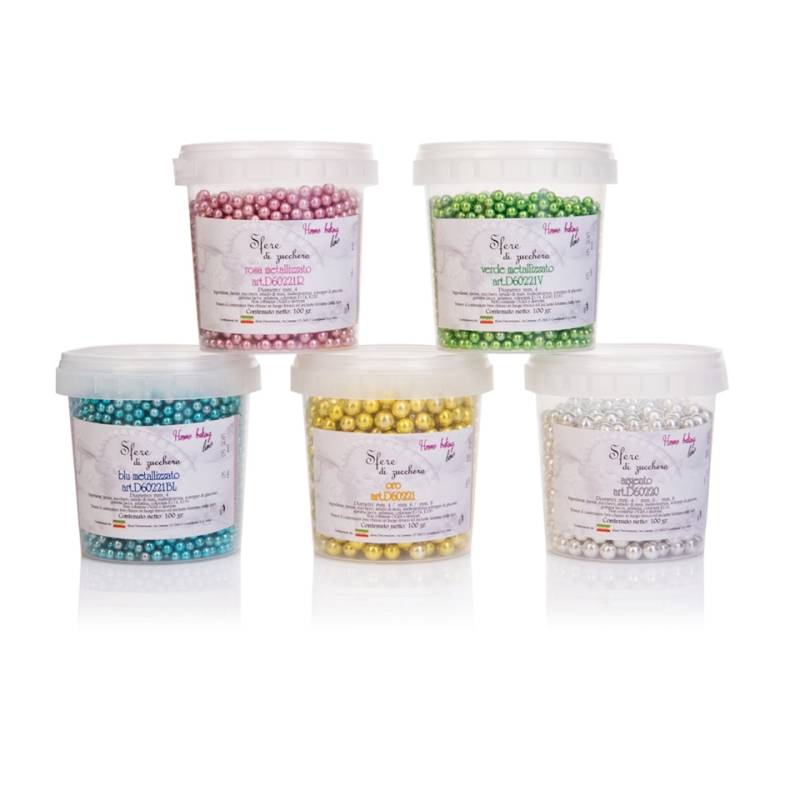 Silberfarbene Zuckerkugeln mm 6 gr 100