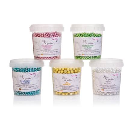 Silberfarbene Zuckerkugeln mm 6 gr 100