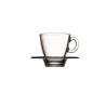 Tazza cappuccino Aqua con piatto in vetro trasparente cl 24