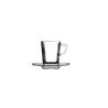 Carrè glass coffee cup with plate cl 8