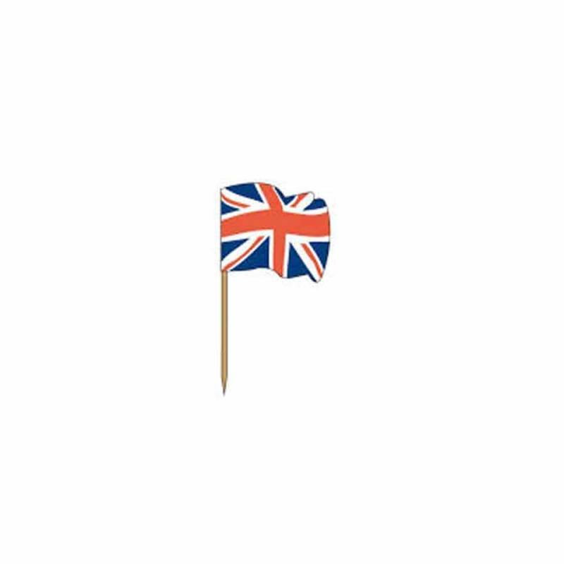 English flags wooden appetizers 3.5 x 2.5 cm