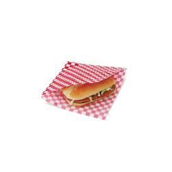 Red white paper hamburger kebab bags cm 16x16.5