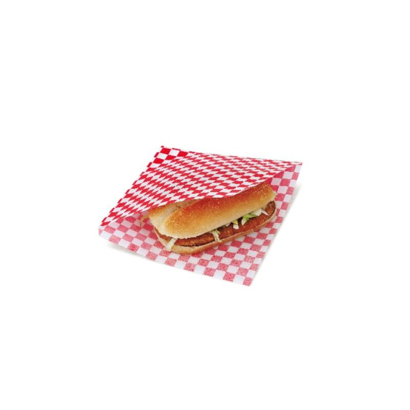 Sacchetti per hamburger kebab in carta bianca rossa cm 16x16,5