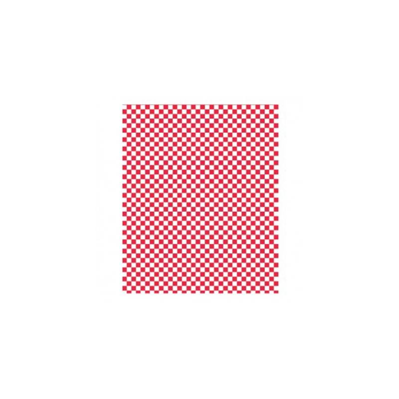 Fogli per alimenti con decoro bianco e rosso cm 34x28