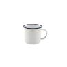 Tazza mug in metallo smaltato bianco cl 40