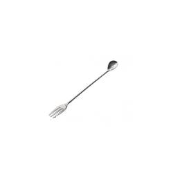 Bar spoon con forchetta in acciaio inox cm 30,5