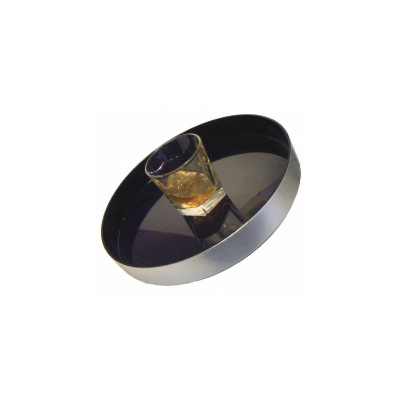 Rubberized and chrome-plated non-slip round tray cm 33
